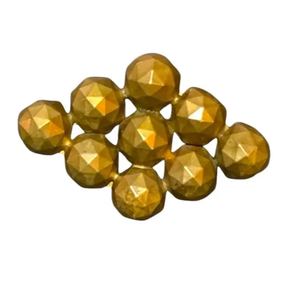 Vintage Diamond Shape Gold Tone Brooch - Picture 1 of 2